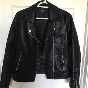 Faux leather biker jacket